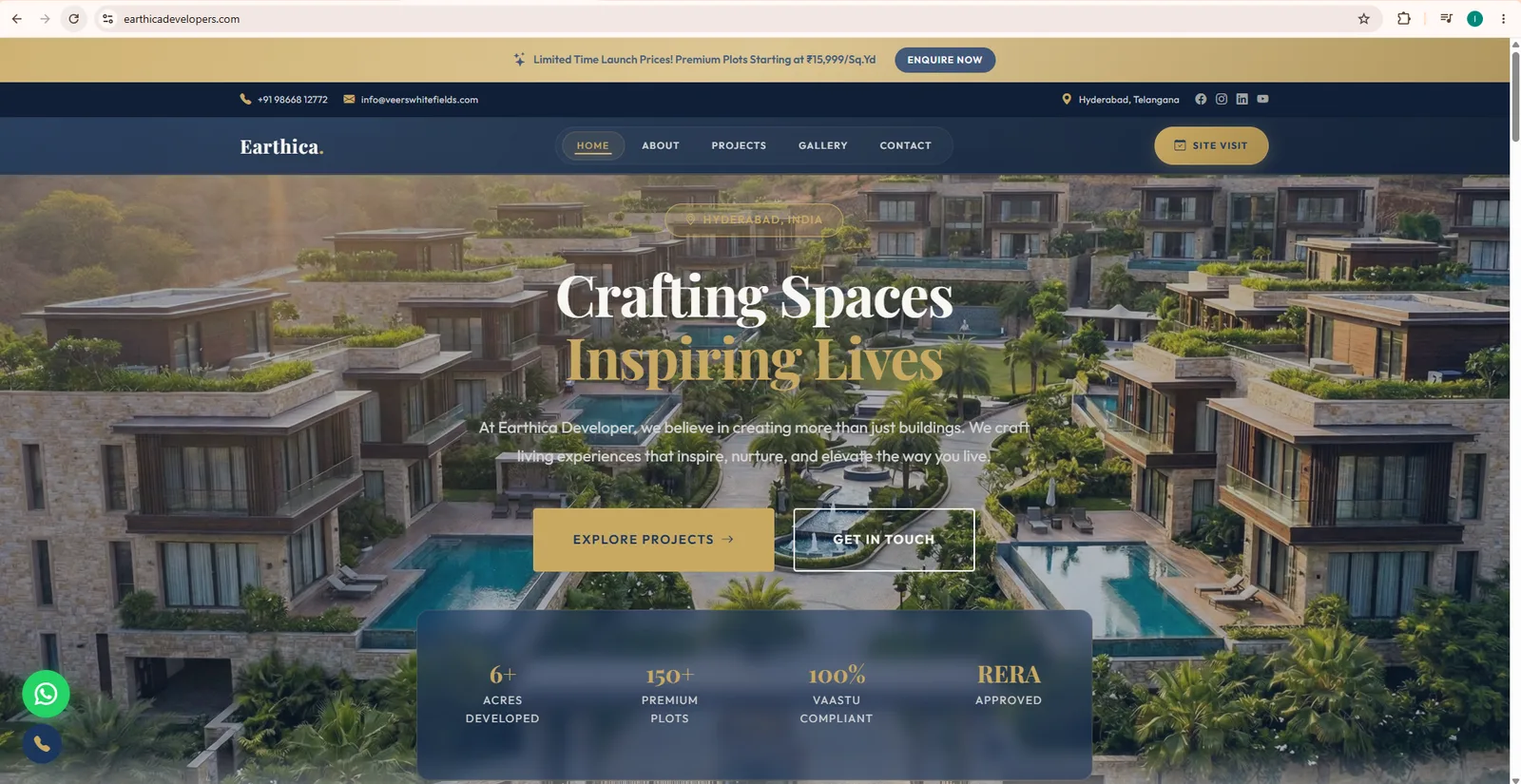 Earthica Developers — Real-Estate Website