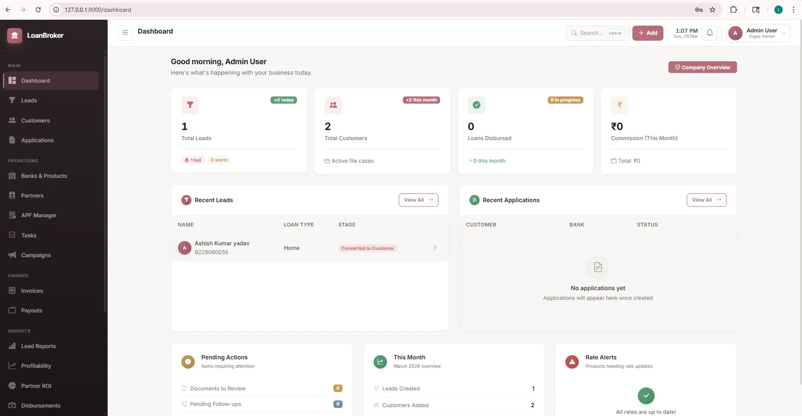 Loan Management System — Loan Processing CRM